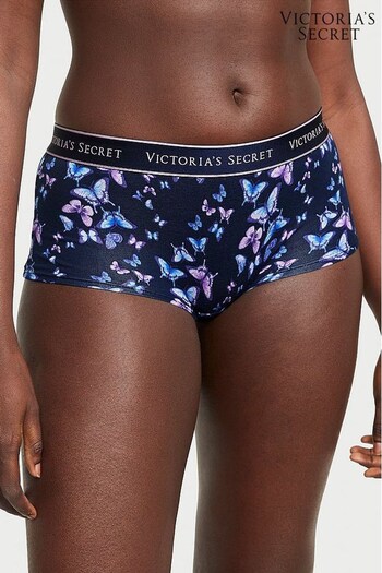 Victoria's Secret Noir Navy Dancing Butterflies Short Logo Knickers (P55785) | £9