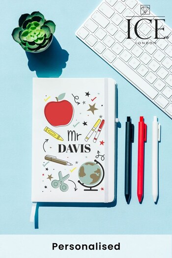 Personalised A5 Notebook and Set of 3 Pens by Ice London (P57149) | £12