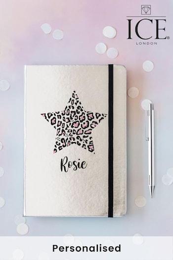Personalised A5 Metallic Star Notebook and Pen Set by Ice London (P57177) | £14