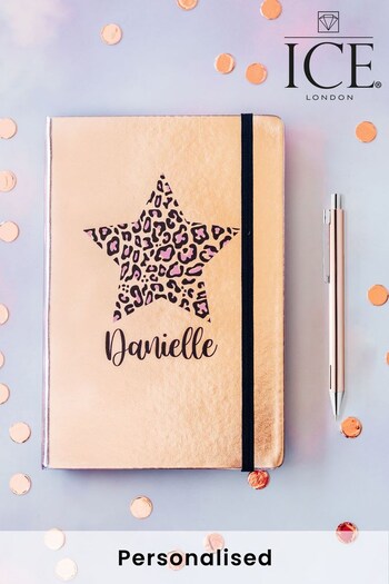 Personalised A5 Metallic Star Notebook and Pen Set by Ice London (P57178) | £14