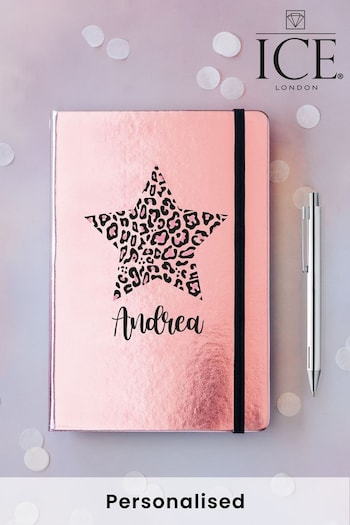 Personalised A5 Metallic Star Notebook and Pen Set by Ice London (P57179) | £14