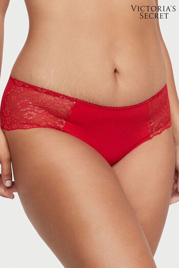 Victoria's Secret Lipstick Red Gold Posey Lace Hipster Knickers (P57377) | £9