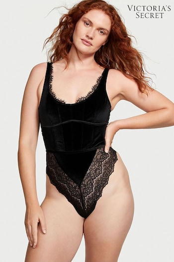 Victoria's Secret Black Velvet Bodysuit (P57905) | £75
