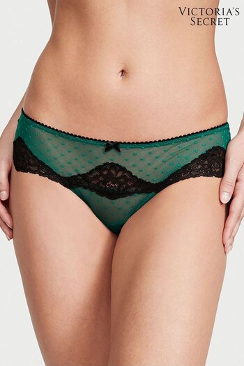 Victoria's Secret Spruce Green Lace Trim Hipster Thong Knickers (P57915) | £14