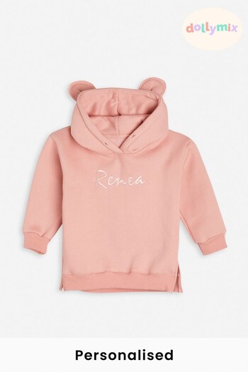 Personalised Embroidered Bunny Ear Hoodie by Dollymix (P57926) | £28