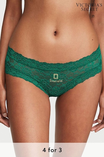 Victoria's Secret Spruce Green Birthstone Embroidery Cheeky Lace Knickers (P57930) | £14