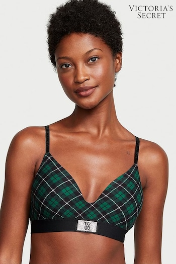 Victoria's Secret Shaded Spruce Green Buffalo Tartan Non Wired Lightly Lined Bra (P57941) | £35