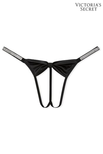Victoria's Secret Black Bow Shine G String Knickers (P57952) | £29