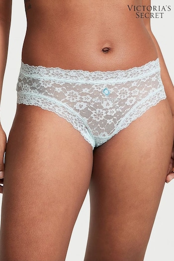 Victoria's Secret Resort Blue Birthstone Embroidery Cheeky Lace Knickers (P57965) | £9