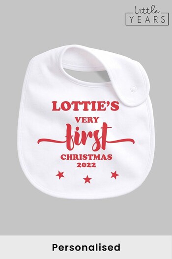 Personalised My First Christmas Bib by Little Years (P58882) | £10