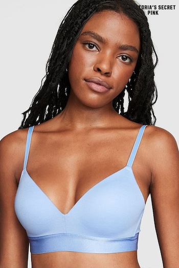Victoria's Secret PINK Harbor Blue Non Wired Lightly Lined Cotton Bra (P59132) | £29