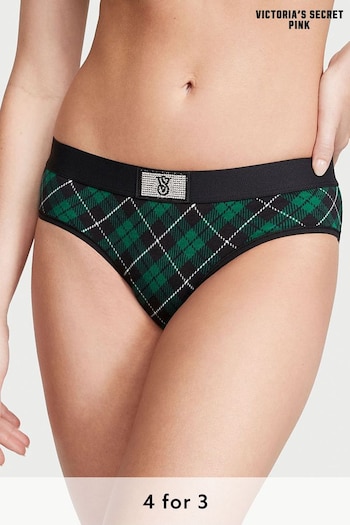 Victoria's Secret Spruce Green Holiday Tartan Hipster Shine Patch Knickers (P59145) | £9