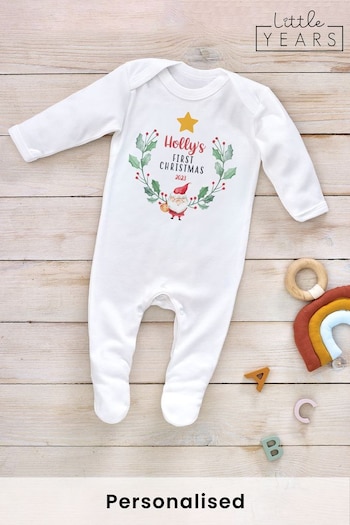 Personalised My First Christmas Sleepsuit by Little Years (P59180) | £14