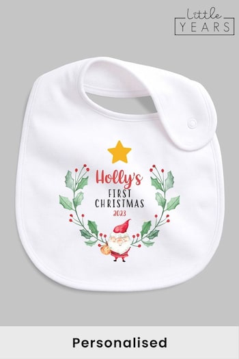 Personalised My First Christmas Bib by Little Years (P59207) | £10