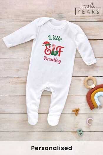 Personalised Christmas Elf Sleepsuit by Little Years (P59209) | £14