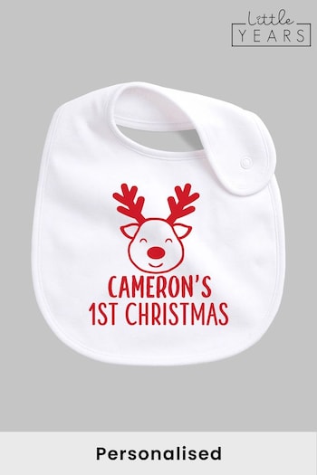 Personalised My First Christmas Bib by Little Years (P59746) | £10
