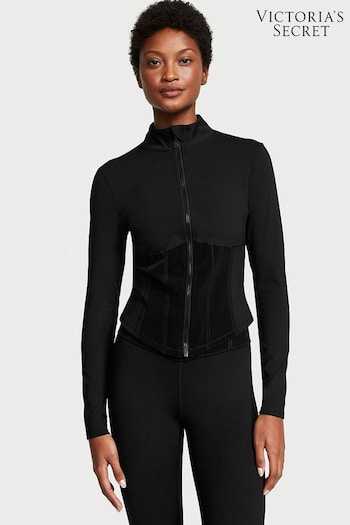 Victoria's Secret Black Full Zipped slogan-print Jacket (P61049) | £49