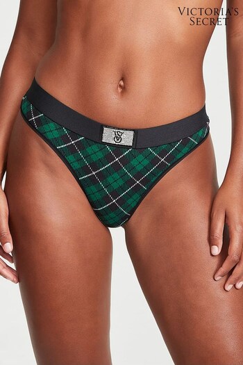 Victoria's Secret Spruce Green Holiday Tartan Thong Knickers (P61223) | £9