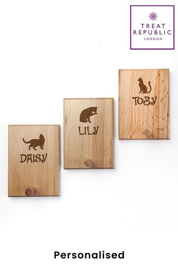 Personalised Cat Silhouette Peg Hook by Treat Republic (P61252) | £20