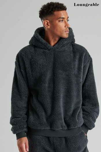Loungeable Grey Hoodie With Fabric Hood Lining - Mens (P62157) | £26