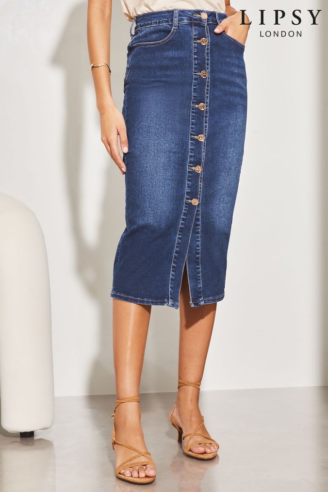 Navy blue deals pencil skirt 9mm