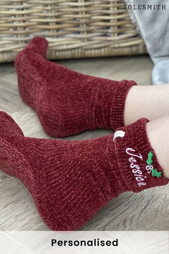 Personalised Embroidered Christmas Snug Socks by Solesmith (P62208) | £18