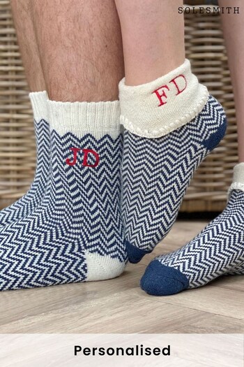 Personalised Embroidered Christmas Snug Socks by Solesmith (P62209) | £18