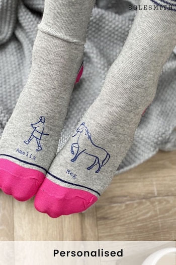 Personalised Horse and Owner Socks by Solesmith (P63460) | £15