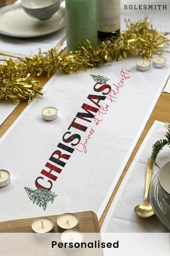 Personalised Tartan Christmas Table Runner by Solesmith (P63803) | £30
