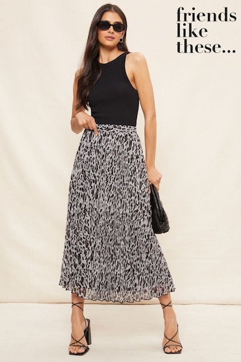 New In Footwear Grey Pleat Summer Midi Skirt (P63912) | £38