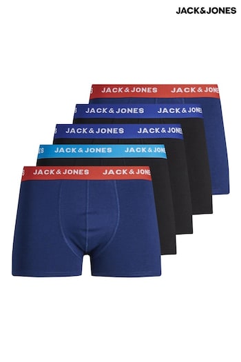 Jack & Jones Black, Blue and Red 5 Pack Boxers (P65684) | £38