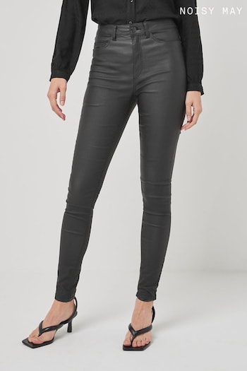 Noisy May Black Coated Callie High Waist Coated Skinny Jeans (P65701) | £32