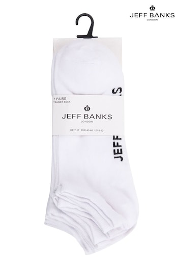 Jeff Banks White Mens Trainer Socks Seven Pack (P65842) | £14