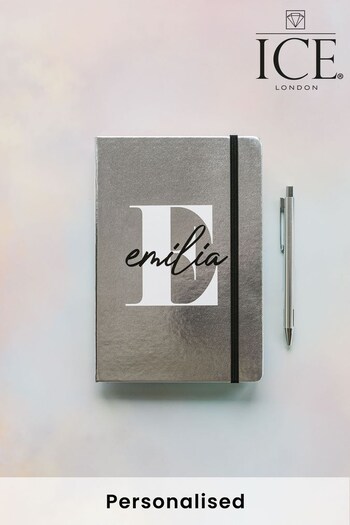 Personalised Initailled A5 Metallic Notebook and Pen by Ice London (P65875) | £14
