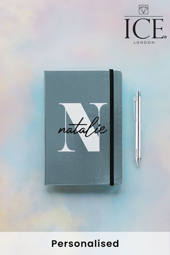 Personalised Initailled A5 Metallic Notebook and Pen by Ice London (P65876) | £14