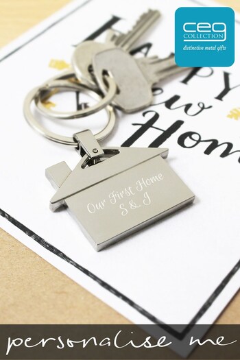 Personalised House Keyring  by CEG Collection (P66912) | £13