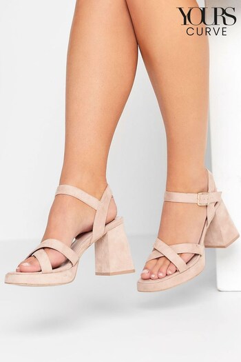 Yours Curve Nude Wide FIt Extra-Wide Fit Two Part Platform Micro Sandal (P66923) | £40