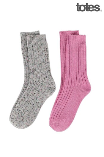 Totes Grey Twin Pack Thermal Wool Blend Socks (P67224) | £15