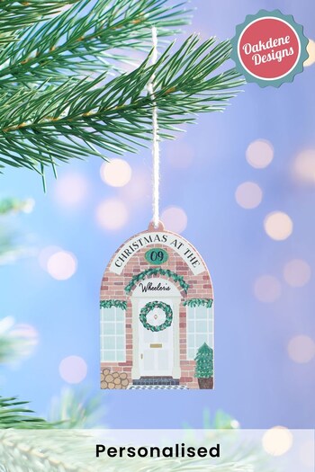 Personalised Front Door Christmas Tree Decoration by Oakdene Designs (P67231) | £8