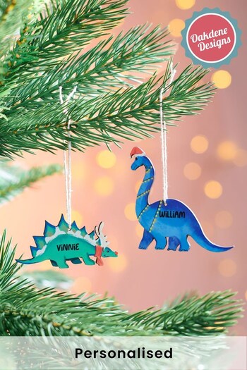 Personalised Children's Dinosaur Christmas Decoration by Oakdene Designs (P67232) | £8