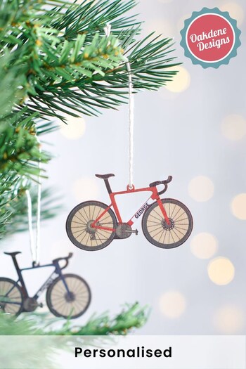 Personalised Road Bike Christmas Tree Decoration by Oakdene Designs (P67239) | £8