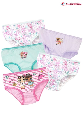Character Pink LOL Suprise Kids 5 Pack Underwear Multipack (P67283) | £13