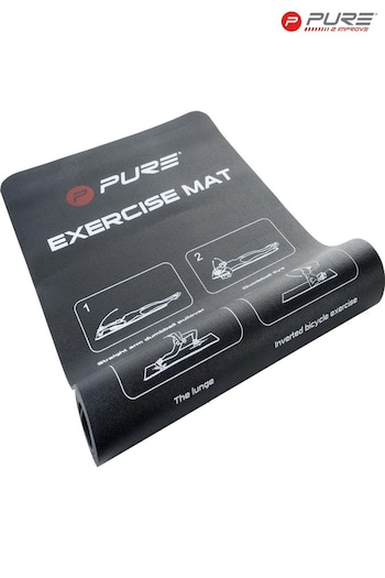 Pure 2 Improve Black NBR Fitness Mat with Illustrated Exercises (P67749) | £20