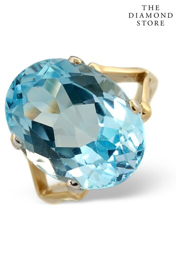 The Diamond Store Blue Blue Topaz 11.70CT 9K Yellow Gold Ring (P67846) | £349