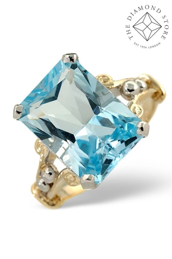 The Diamond Store Blue Blue Topaz 9.35CT 9K Yellow Gold Ring (P67847) | £349