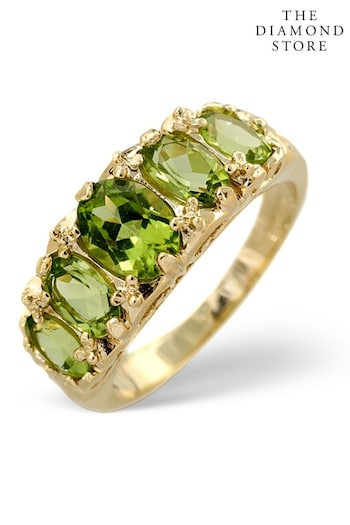 The Diamond Store Green Peridot 2.72CT 9K Yellow Gold Ring (P67849) | £365