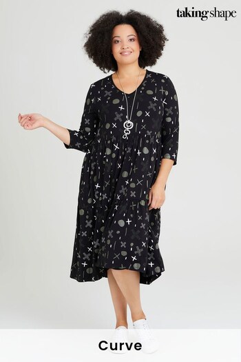 Taking Shape Black Curve Redefine Patterned Dress (P68400) | £75