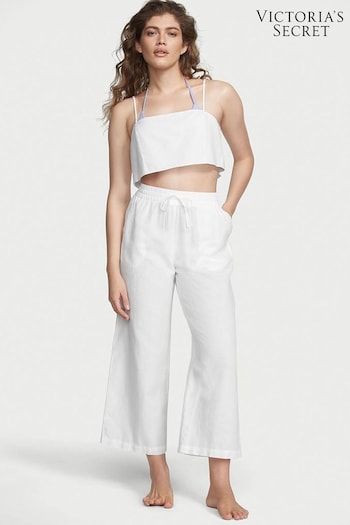Victoria's Secret White Linen Trousers Kamali (P68724) | £45