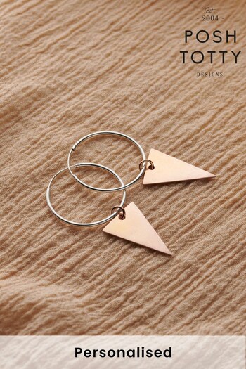 Personalised Triangle Hoop Earrings by Posh Totty Designs (P68928) | £36