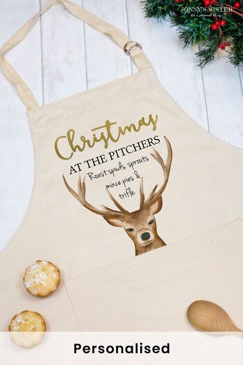 Personalised Adult Stag Christmas Apron by Jonny's Sister (P69075) | £24